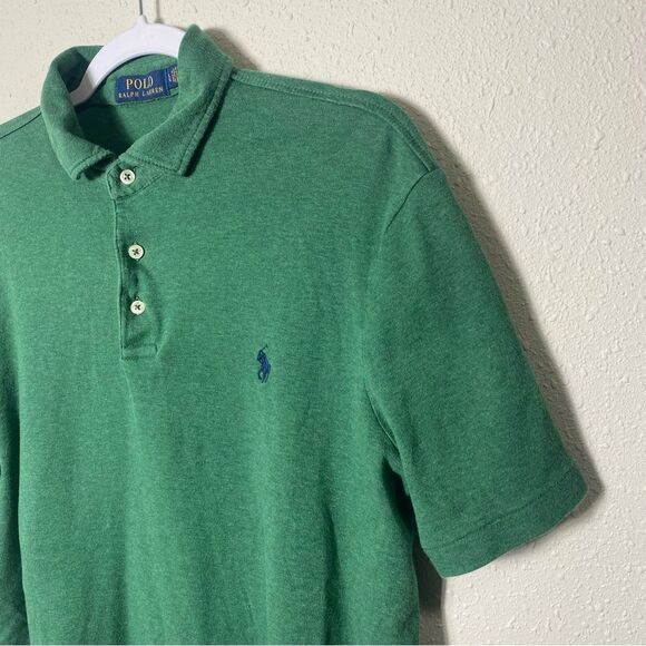 Polo Ralph Lauren Classic Polo Shirt Green Short Sleeve Men's Size Large - Picture 11 of 12